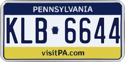 PA license plate KLB6644