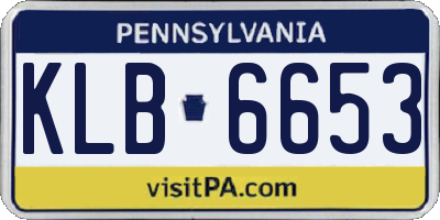 PA license plate KLB6653