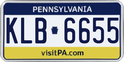 PA license plate KLB6655