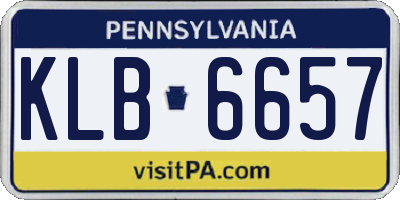 PA license plate KLB6657