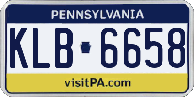 PA license plate KLB6658