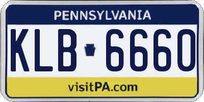 PA license plate KLB6660