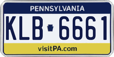 PA license plate KLB6661