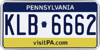 PA license plate KLB6662