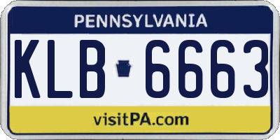 PA license plate KLB6663