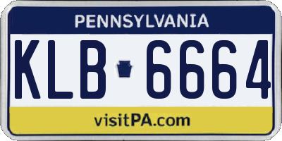 PA license plate KLB6664
