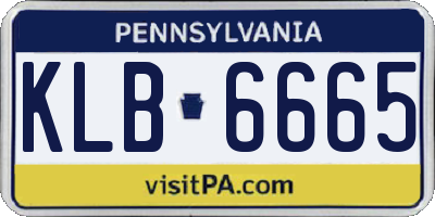 PA license plate KLB6665