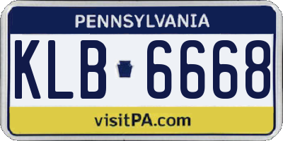 PA license plate KLB6668