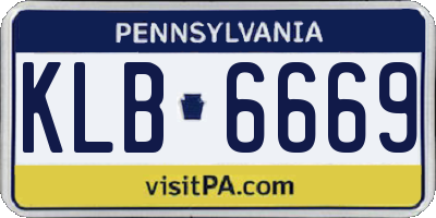 PA license plate KLB6669