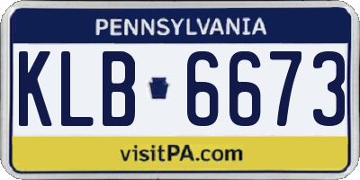 PA license plate KLB6673