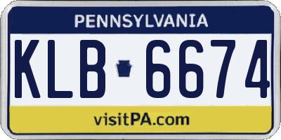 PA license plate KLB6674