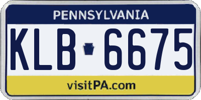 PA license plate KLB6675