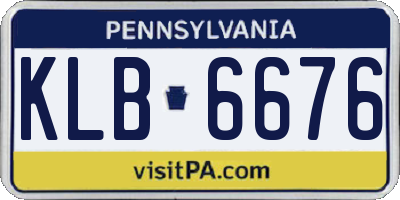 PA license plate KLB6676
