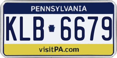 PA license plate KLB6679