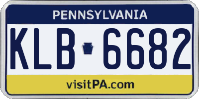 PA license plate KLB6682