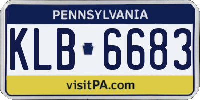 PA license plate KLB6683