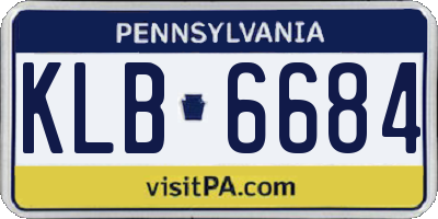 PA license plate KLB6684