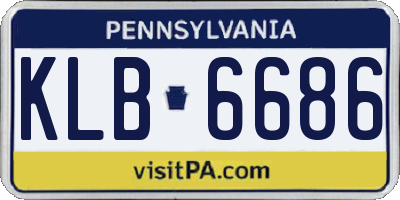 PA license plate KLB6686