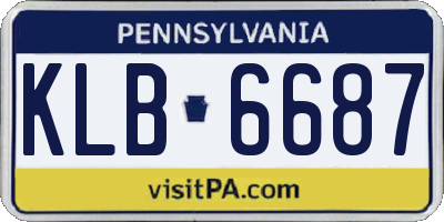 PA license plate KLB6687