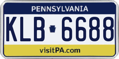 PA license plate KLB6688