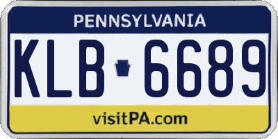 PA license plate KLB6689