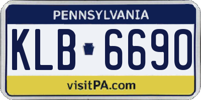 PA license plate KLB6690