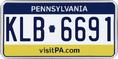 PA license plate KLB6691