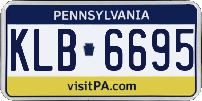 PA license plate KLB6695