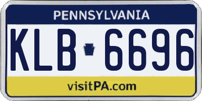 PA license plate KLB6696