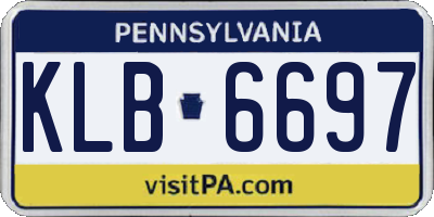 PA license plate KLB6697