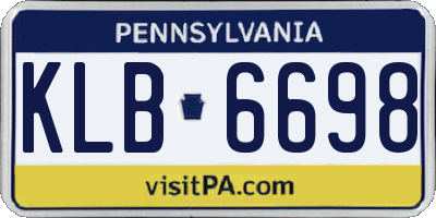 PA license plate KLB6698