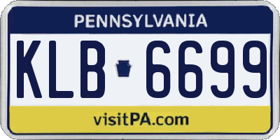 PA license plate KLB6699