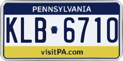 PA license plate KLB6710