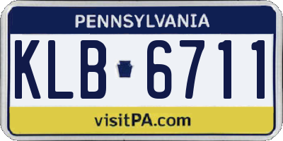 PA license plate KLB6711
