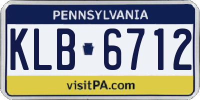 PA license plate KLB6712