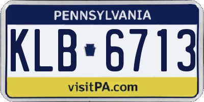 PA license plate KLB6713