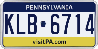 PA license plate KLB6714