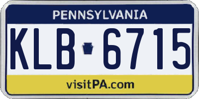PA license plate KLB6715