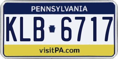 PA license plate KLB6717