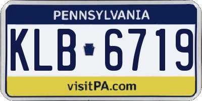 PA license plate KLB6719