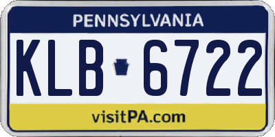 PA license plate KLB6722