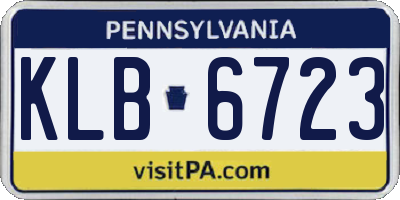 PA license plate KLB6723