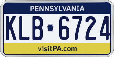 PA license plate KLB6724