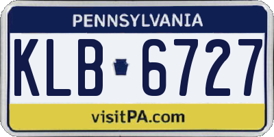 PA license plate KLB6727