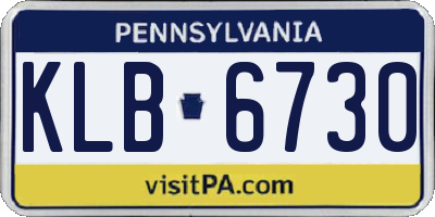 PA license plate KLB6730