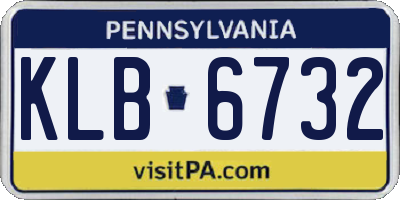 PA license plate KLB6732