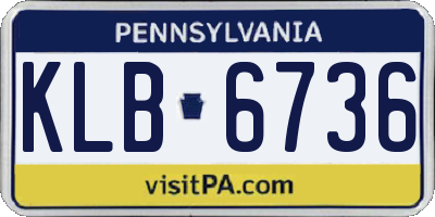 PA license plate KLB6736