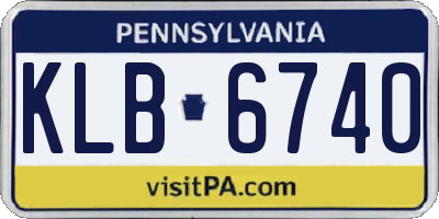 PA license plate KLB6740