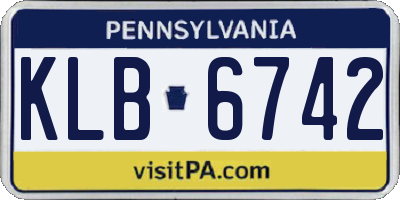 PA license plate KLB6742