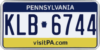 PA license plate KLB6744